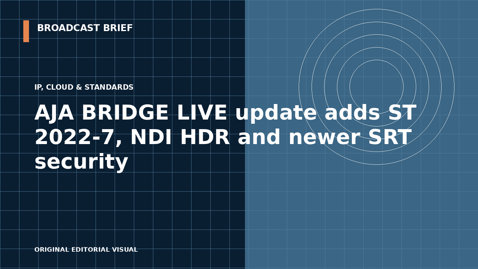 Editorial illustration for AJA BRIDGE LIVE update adds ST 2022-7, NDI HDR and newer SRT security