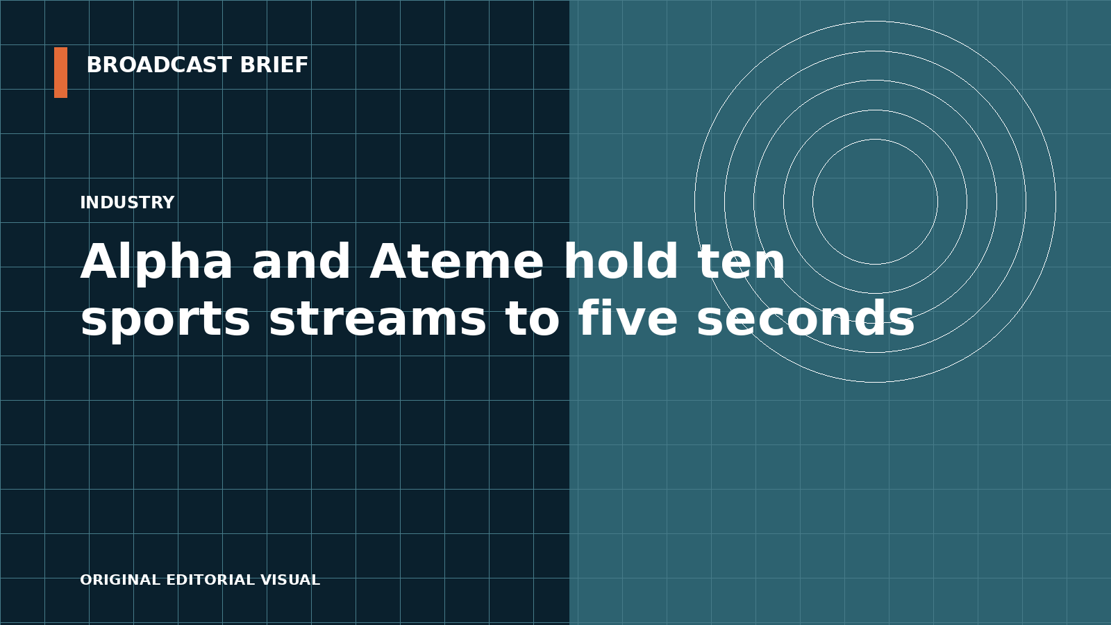 Editorial illustration for Alpha and Ateme hold ten sports streams to five seconds