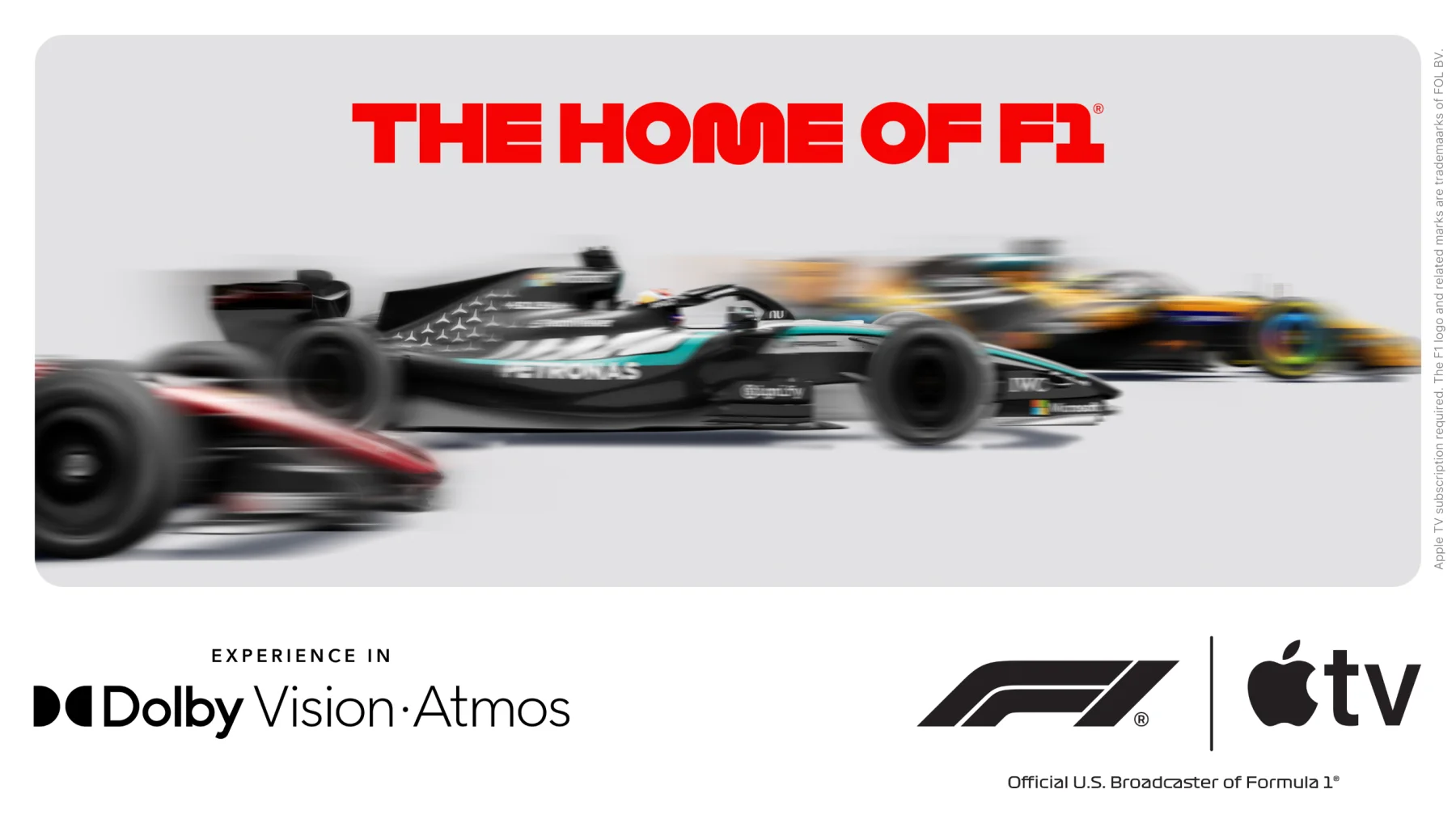 Source image for Apple TV adds Dolby Vision and Atmos to US Formula 1 coverage