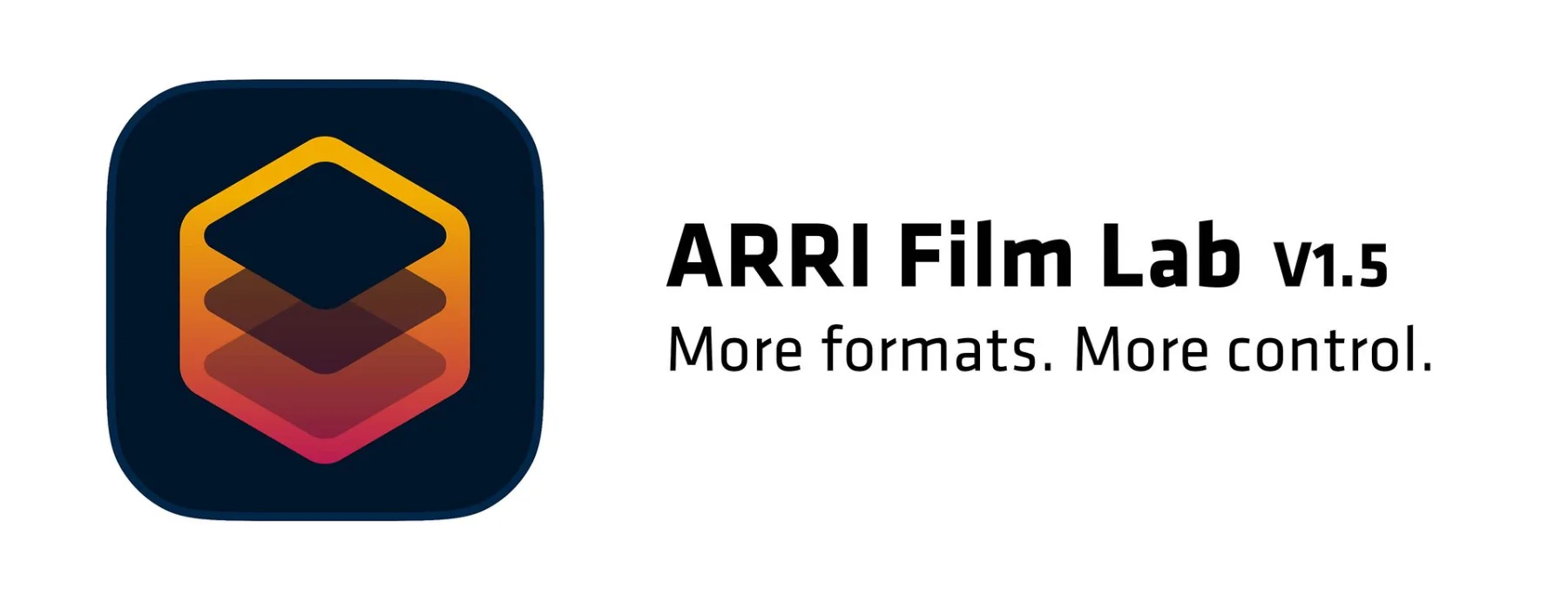 ARRI Film Lab 1.5 launch artwork showing the plugin name over a film-frame motif