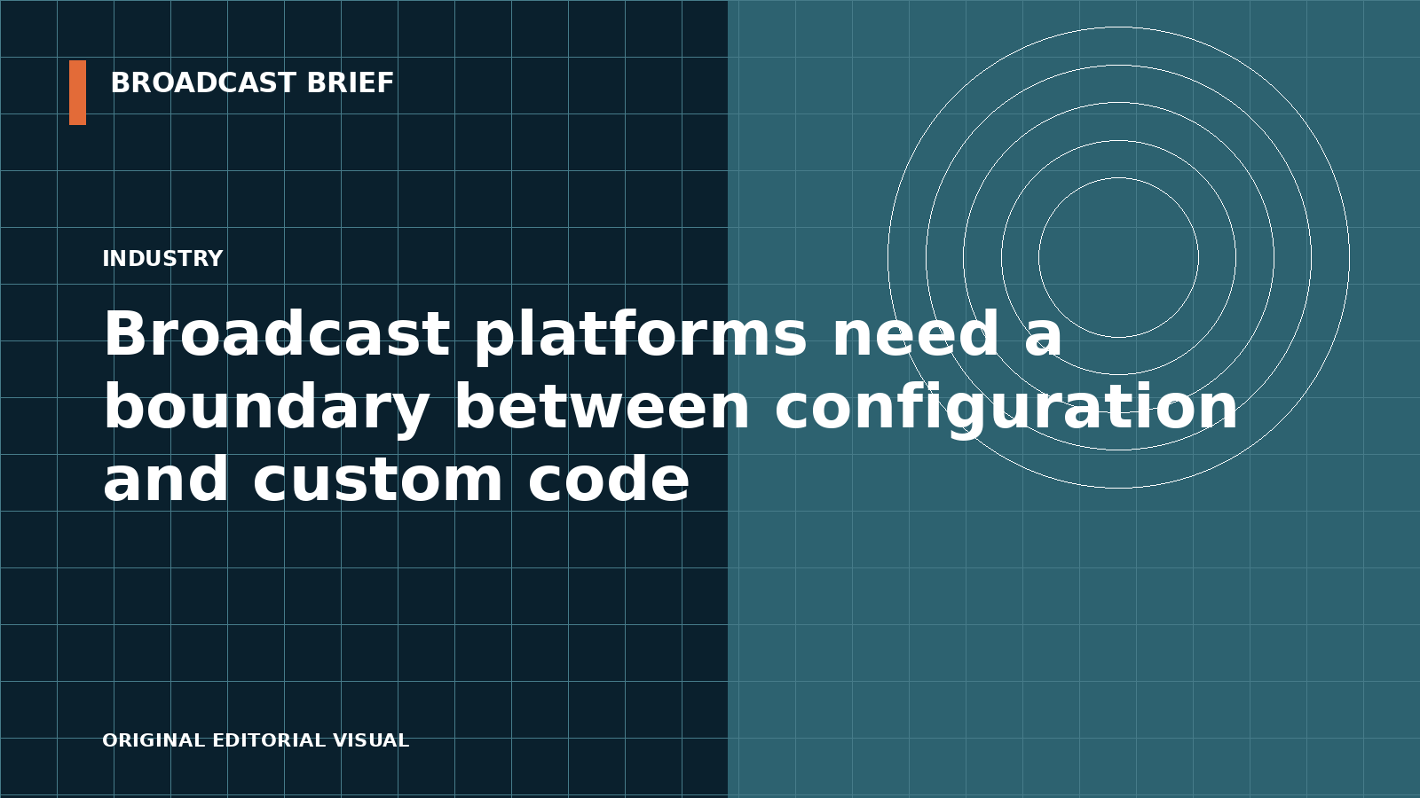 Editorial illustration for Broadcast platforms need a boundary between configuration and custom code