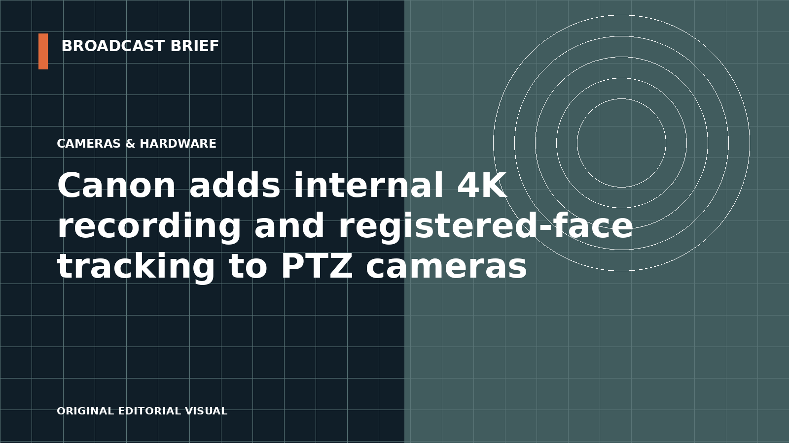 Editorial illustration for Canon adds internal 4K recording and registered-face tracking to PTZ cameras