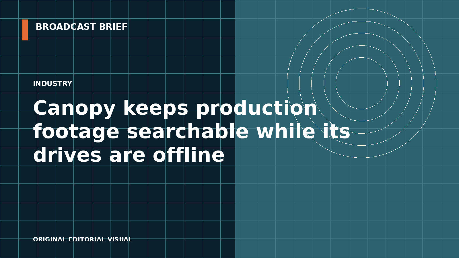 Editorial illustration for Canopy keeps production footage searchable while its drives are offline