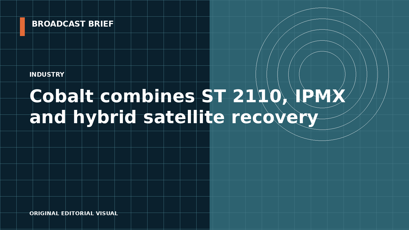 Editorial illustration for Cobalt combines ST 2110, IPMX and hybrid satellite recovery