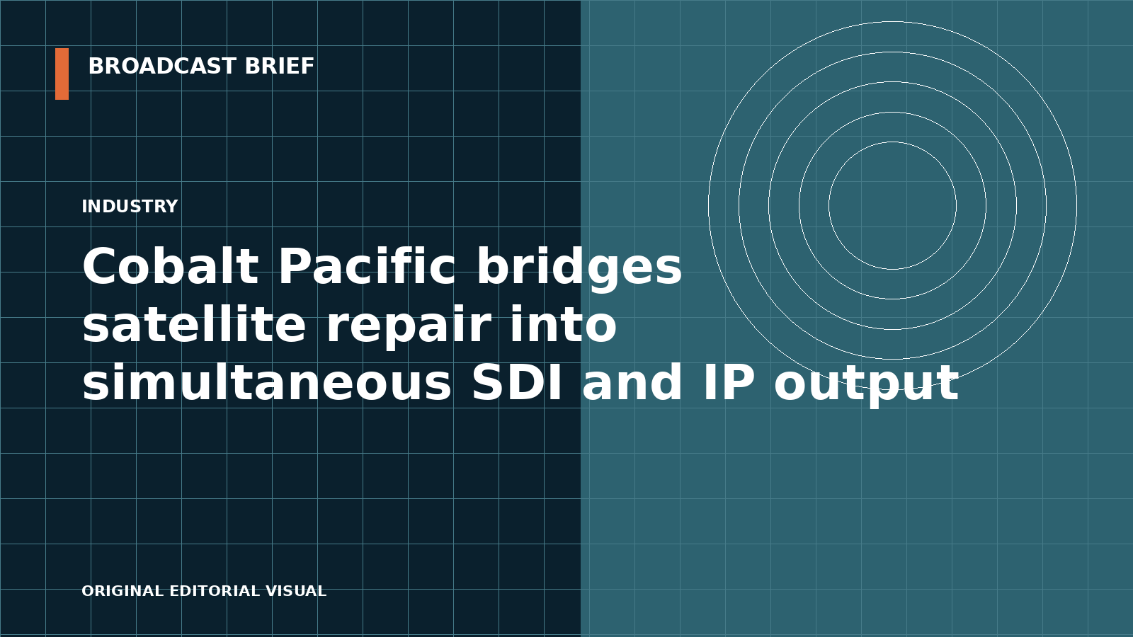 Editorial illustration for Cobalt Pacific bridges satellite repair into simultaneous SDI and IP output
