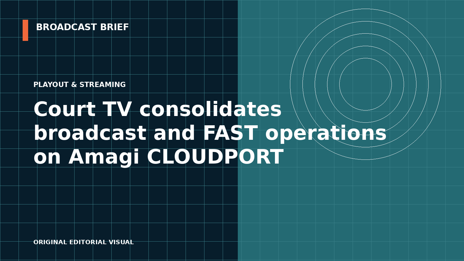 Editorial illustration for Court TV consolidates broadcast and FAST operations on Amagi CLOUDPORT