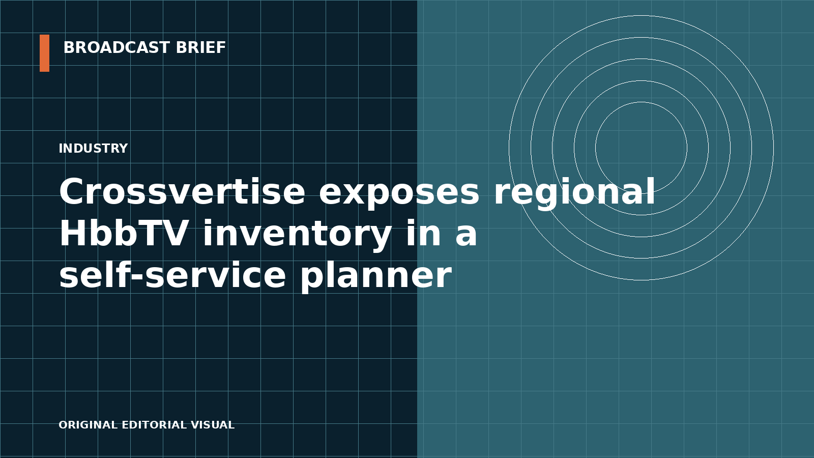 Editorial illustration for Crossvertise exposes regional HbbTV inventory in a self-service planner