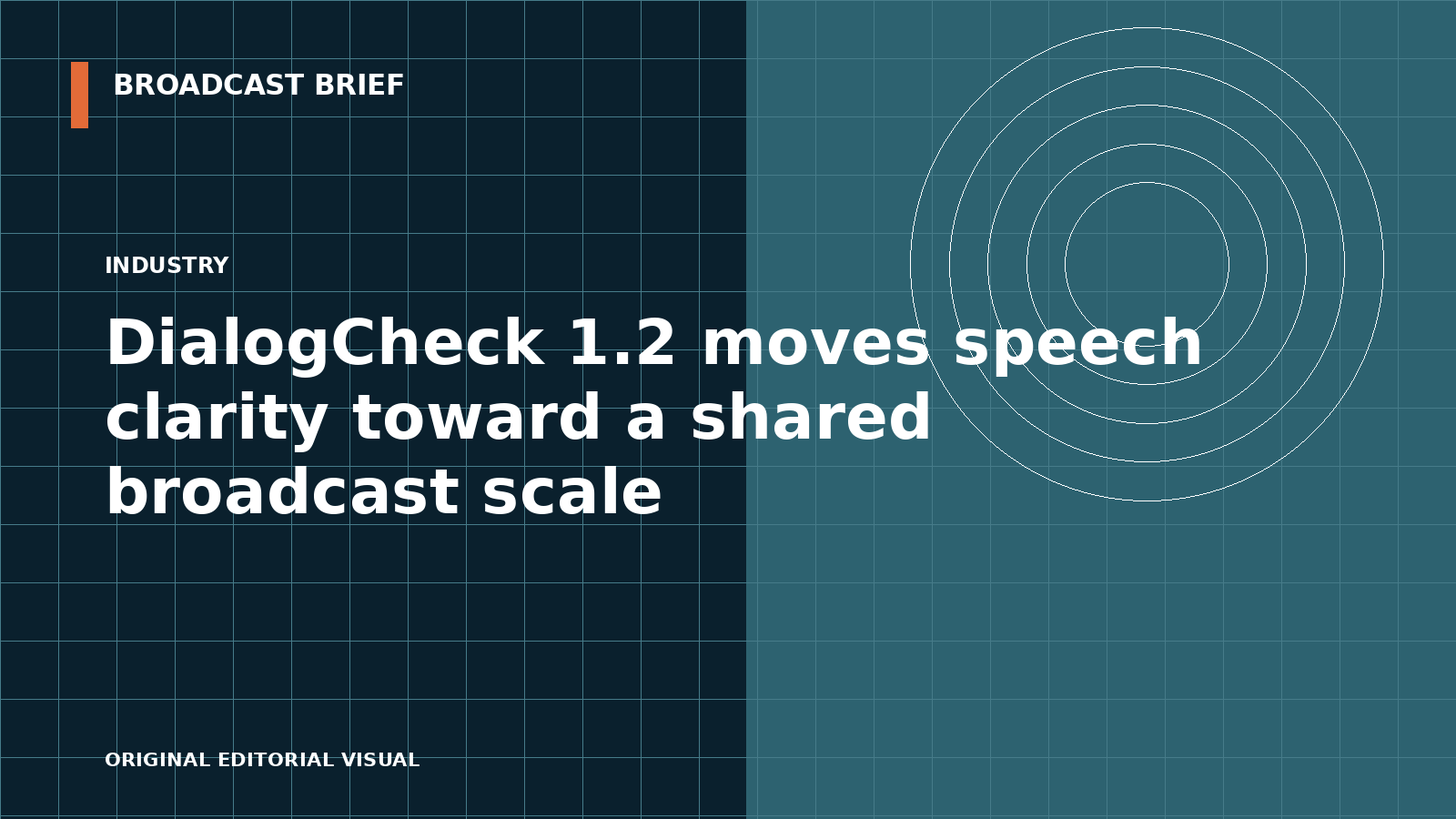 Editorial illustration for DialogCheck 1.2 moves speech clarity toward a shared broadcast scale