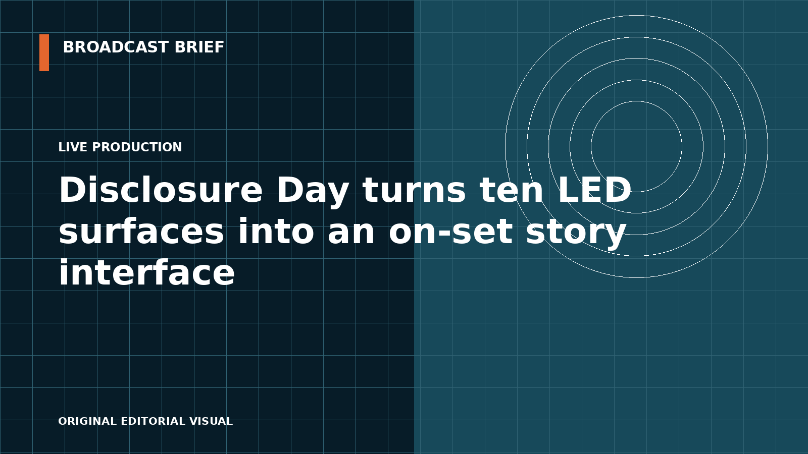 Editorial illustration for Disclosure Day turns ten LED surfaces into an on-set story interface