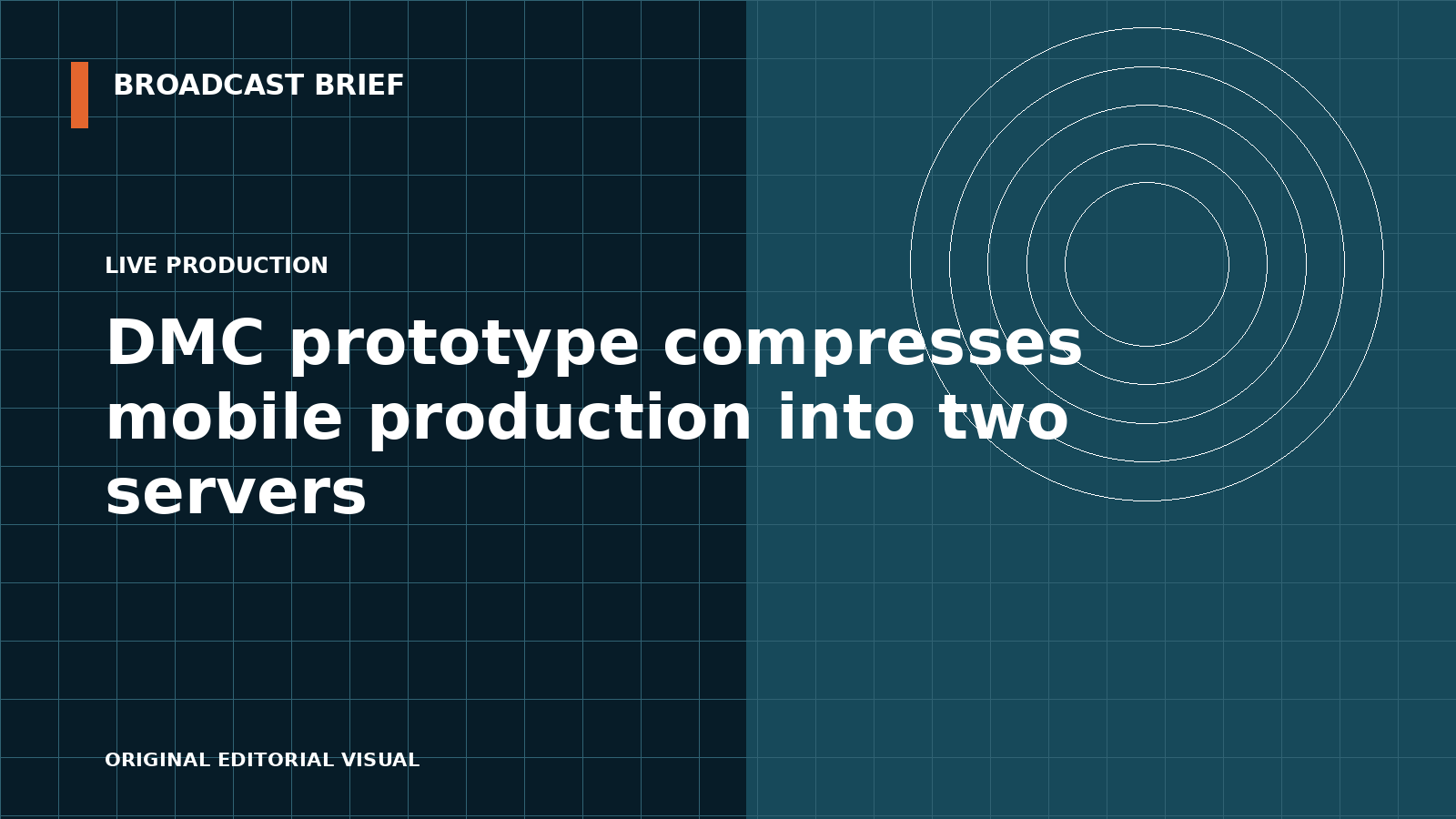 Editorial illustration for DMC prototype compresses mobile production into two servers