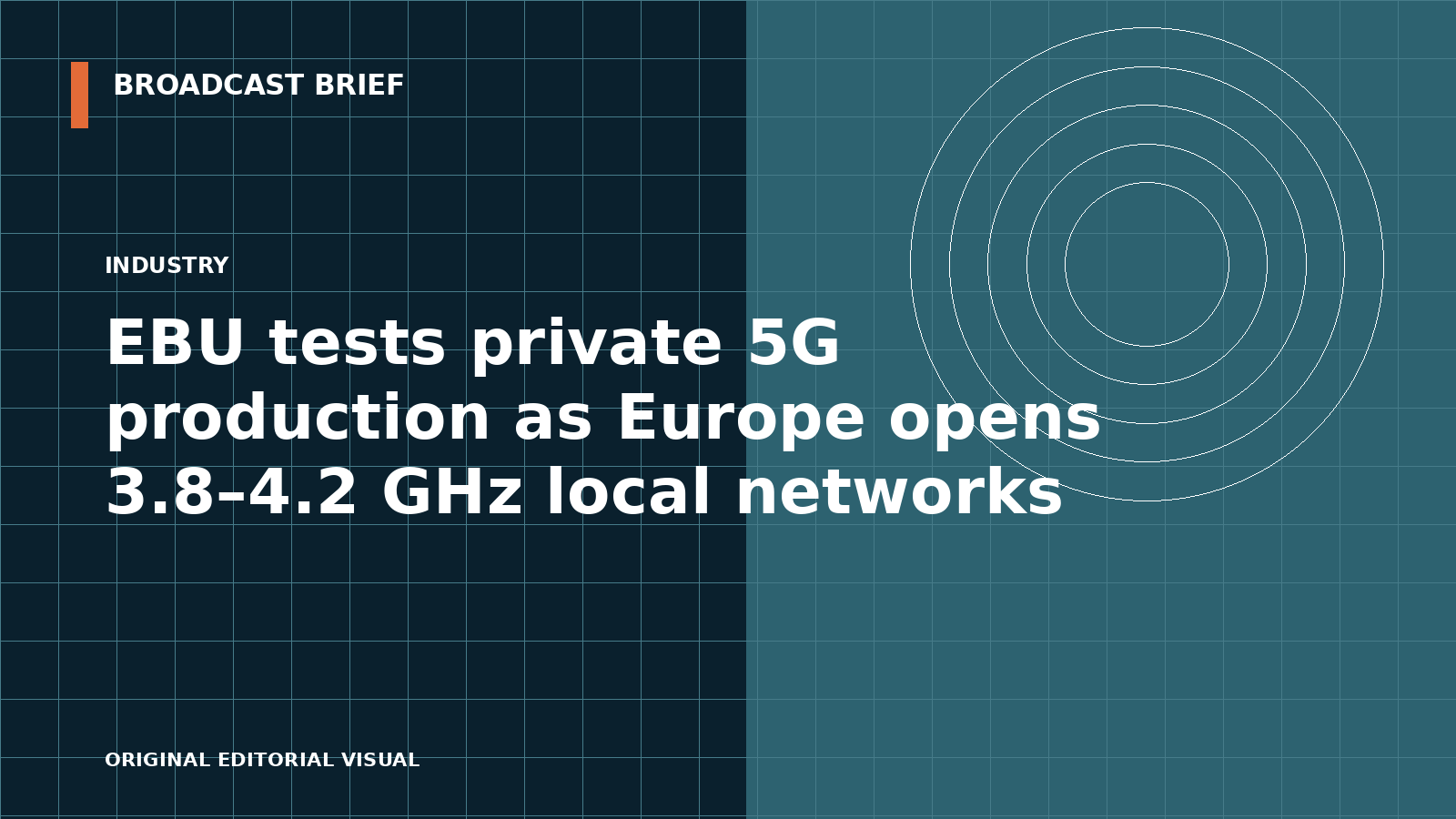 Editorial illustration for EBU tests private 5G production as Europe opens 3.8–4.2 GHz local networks