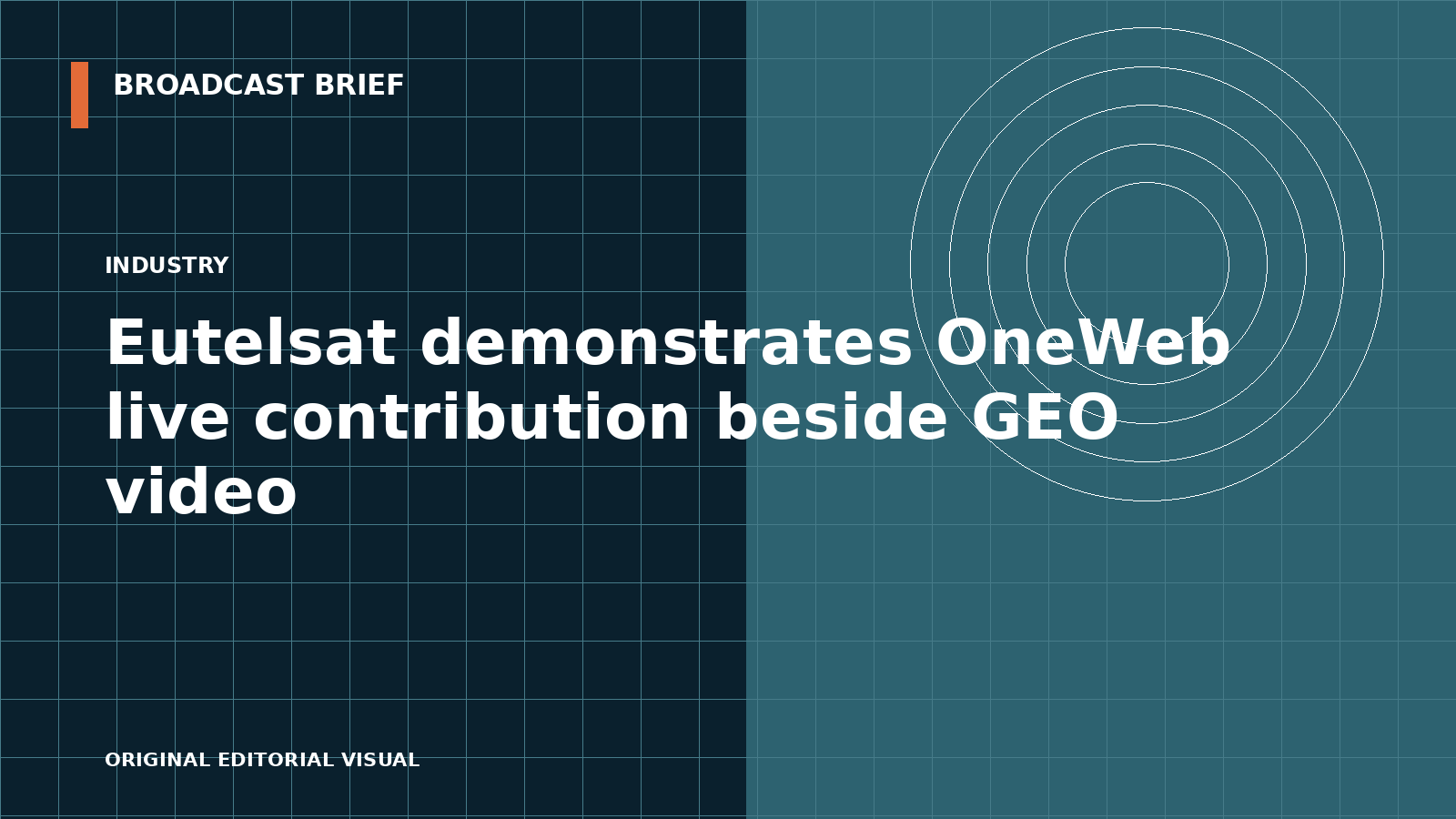 Editorial illustration for Eutelsat demonstrates OneWeb live contribution beside GEO video