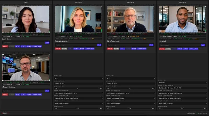 Source image for Falcon Live enters testing with one-link remote guest workflow