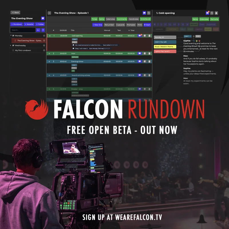 Source image for Falcon Rundown opens free beta for smaller production teams