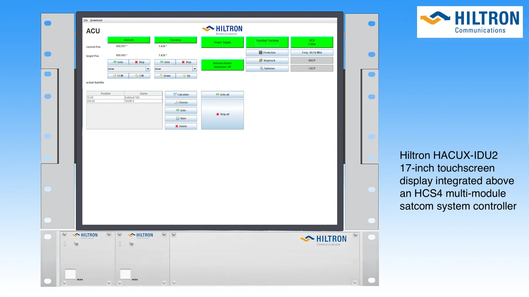 Source image for Hiltron puts satellite earth-station control on an 8RU touchscreen