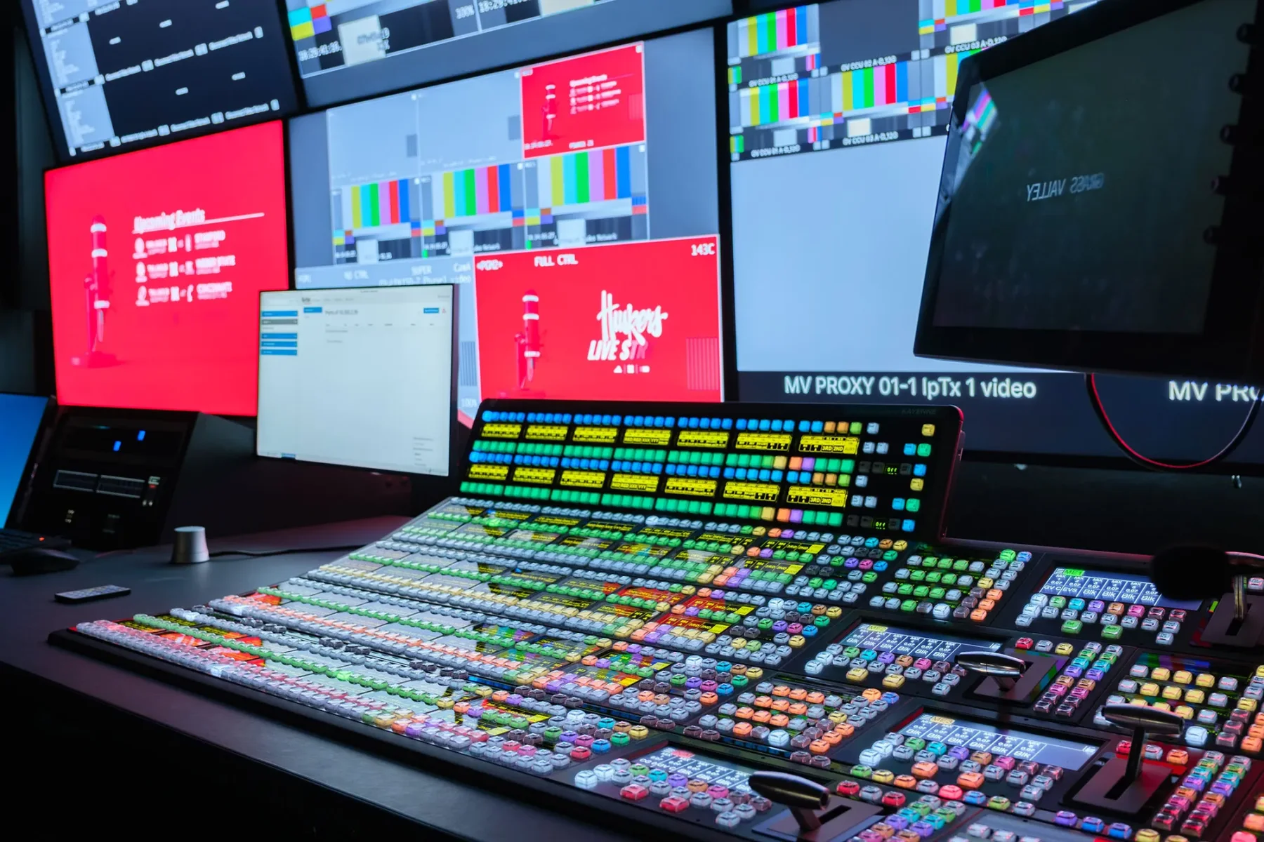 HuskerVision production control room shown in the official Grass Valley project announcement