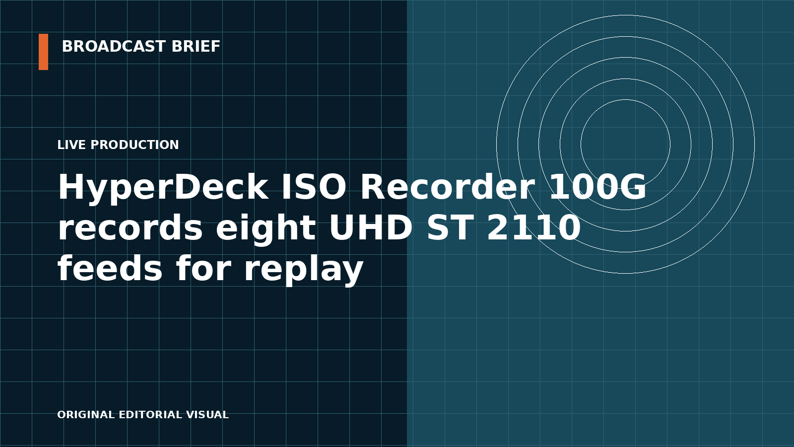 Editorial illustration for HyperDeck ISO Recorder 100G records eight UHD ST 2110 feeds for replay