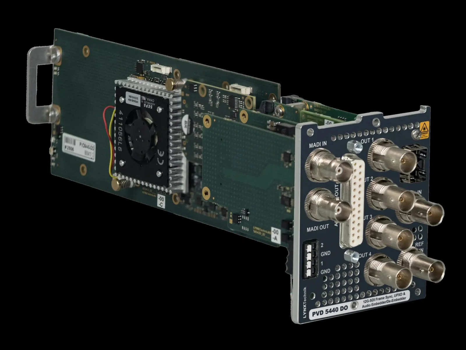 Source image for LYNX Series 5000 card joins frame sync with 136×200 audio routing