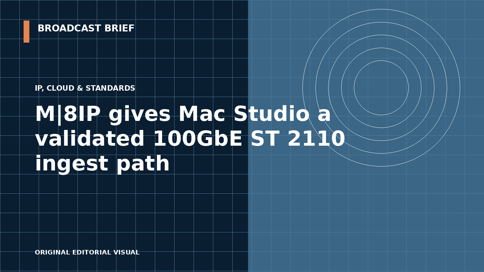 Editorial illustration for M|8IP gives Mac Studio a validated 100GbE ST 2110 ingest path