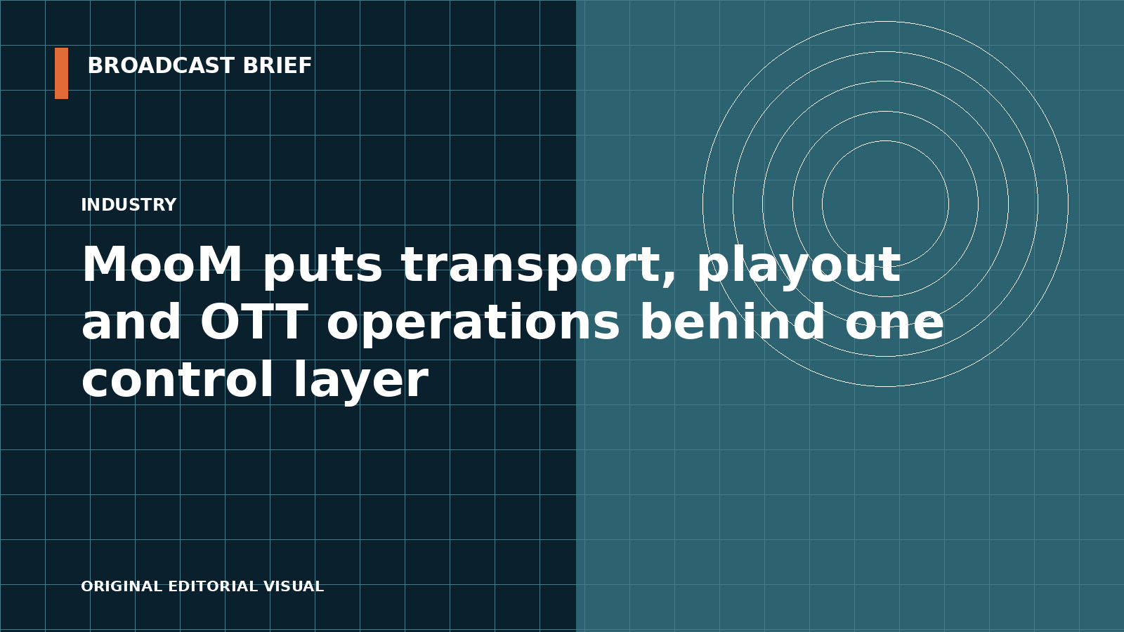 Editorial illustration for MooM puts transport, playout and OTT operations behind one control layer