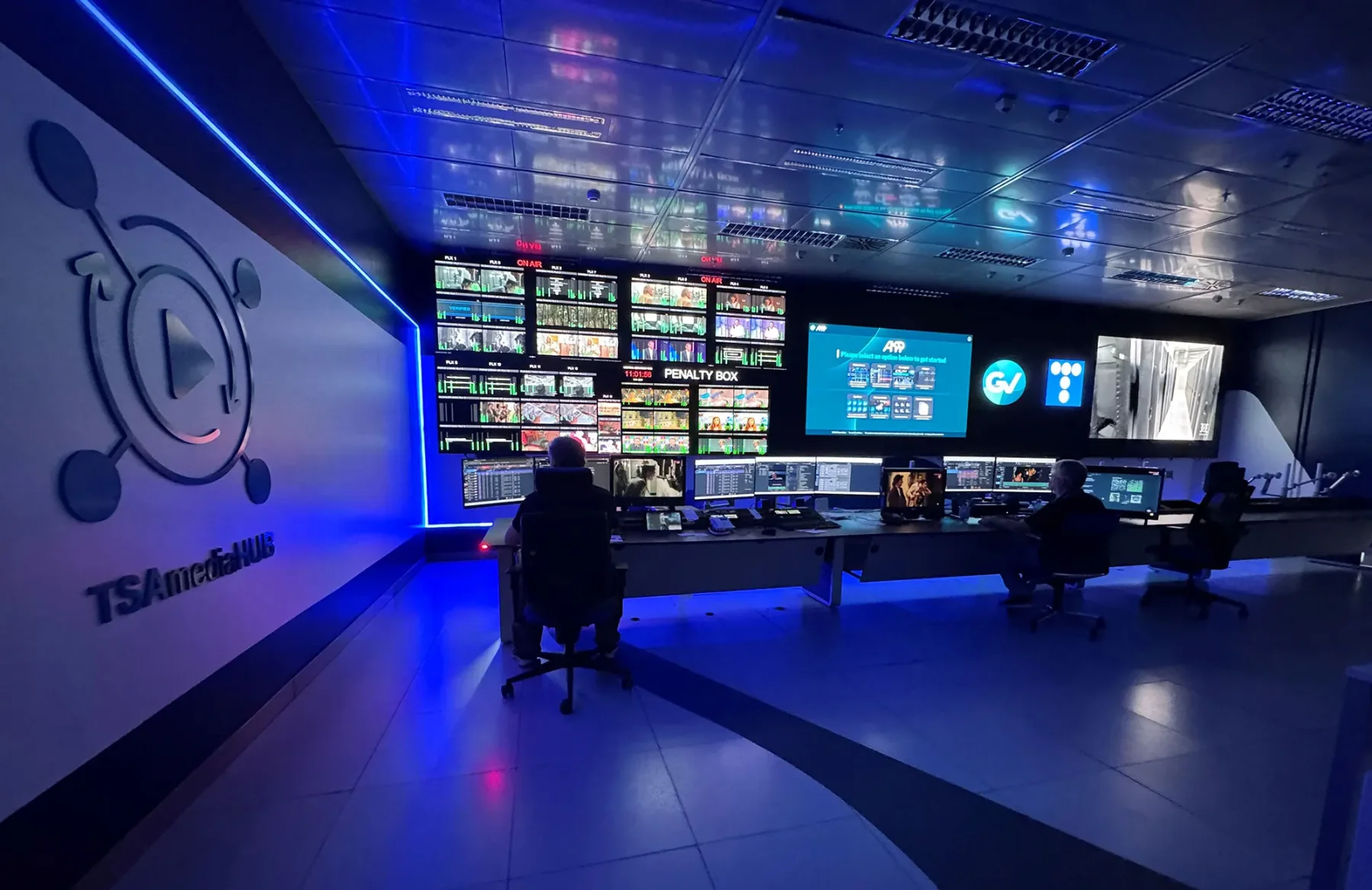 Movistar Plus+ playout control room used by Telefónica Servicios Audiovisuales
