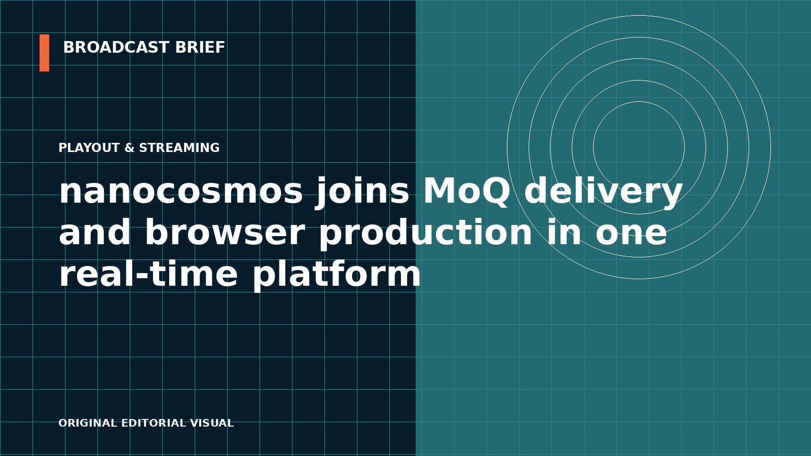 Editorial illustration for nanocosmos joins MoQ delivery and browser production in one real-time platform