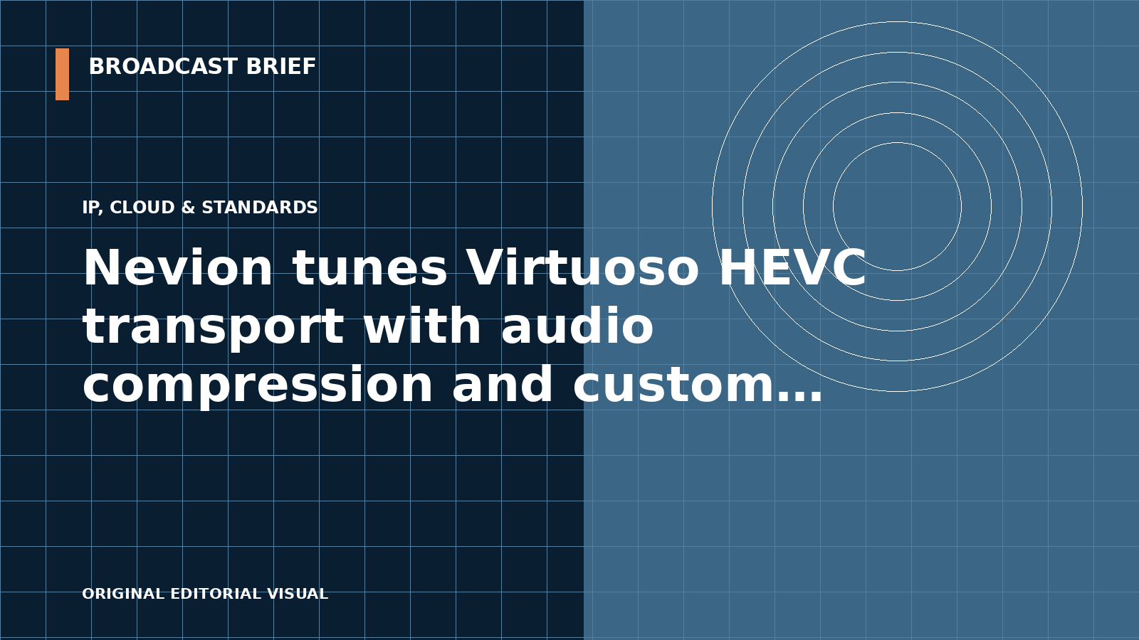 Editorial illustration for Nevion tunes Virtuoso HEVC transport with audio compression and custom monitoring views