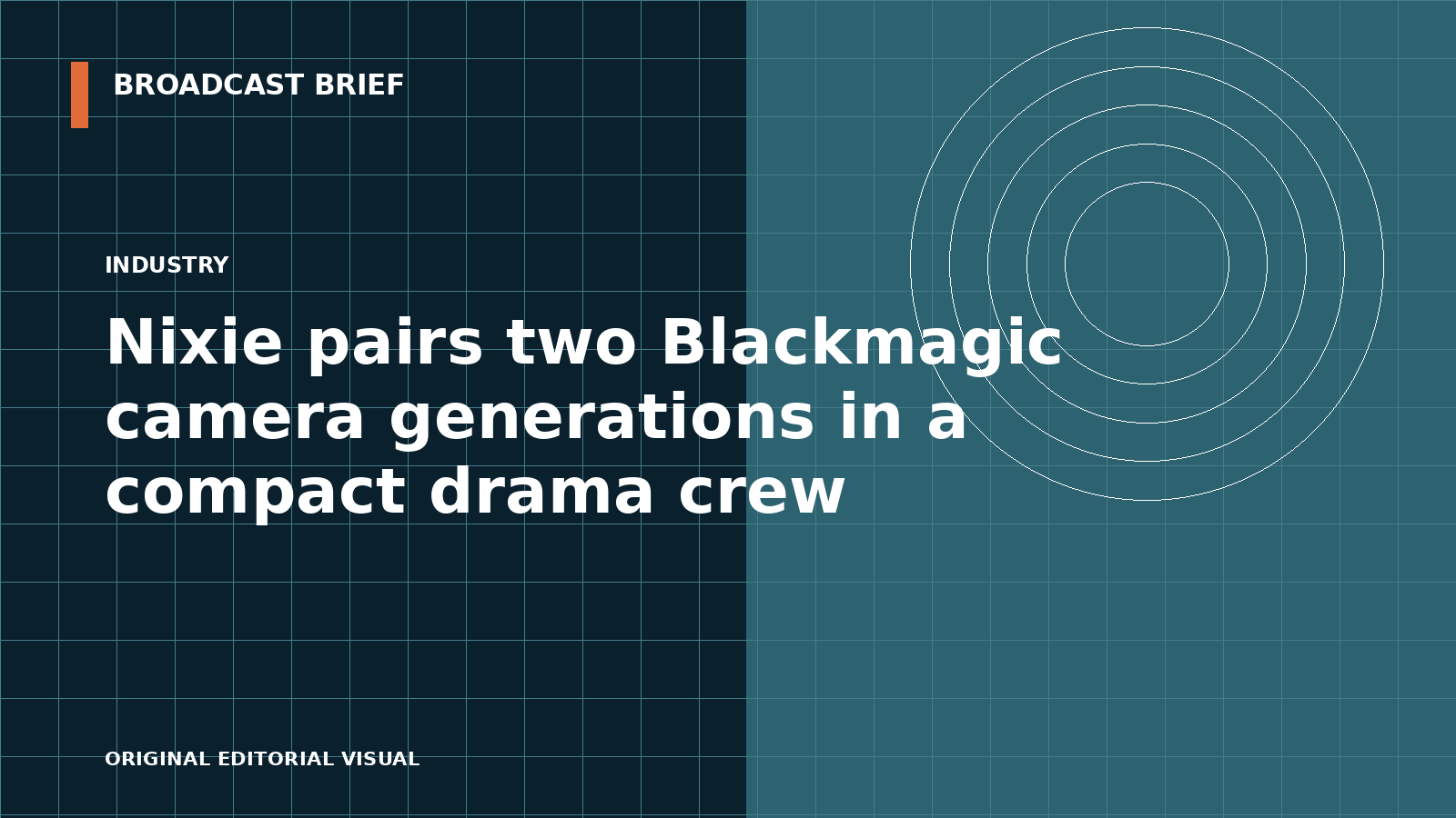 Editorial illustration for Nixie pairs two Blackmagic camera generations in a compact drama crew