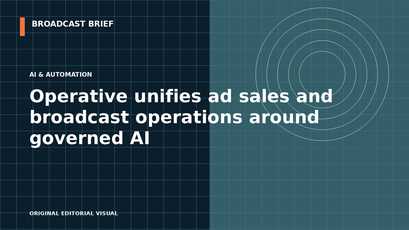 Editorial illustration for Operative unifies ad sales and broadcast operations around governed AI