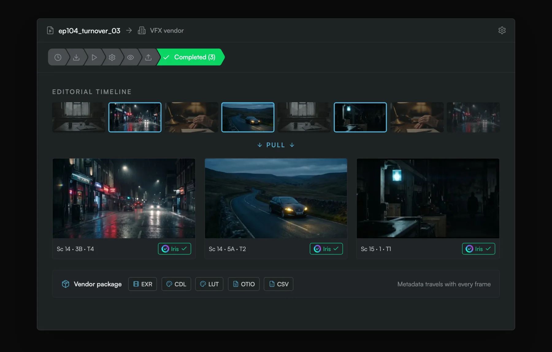 Source image for Origami conforms picture and production audio in one job