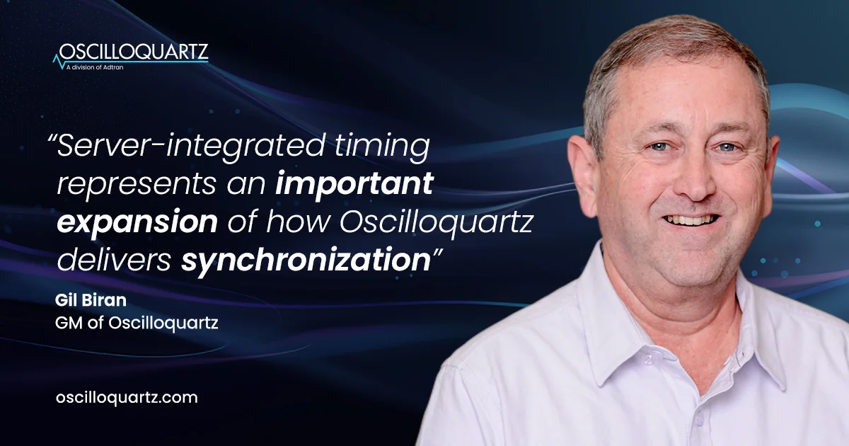 Oscilloquartz OSA 5400 TimeCard installed as a server-integrated timing device