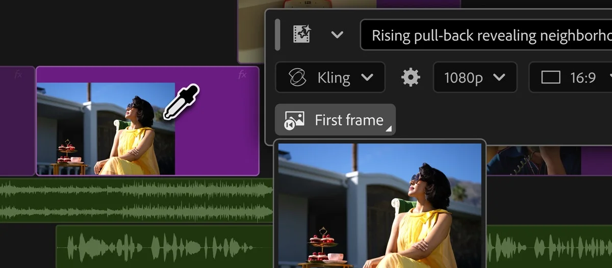 Source image for Premiere generates editable video and audio without leaving the timeline