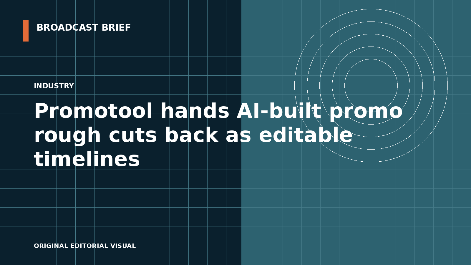 Editorial illustration for Promotool hands AI-built promo rough cuts back as editable timelines