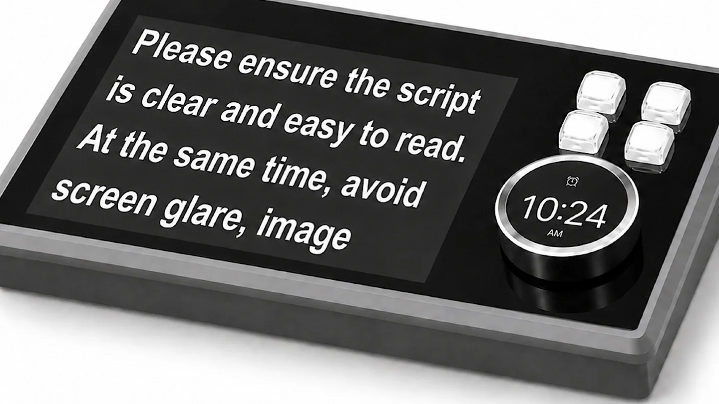Promptergo Speech Console with touchscreen and jog-knob display