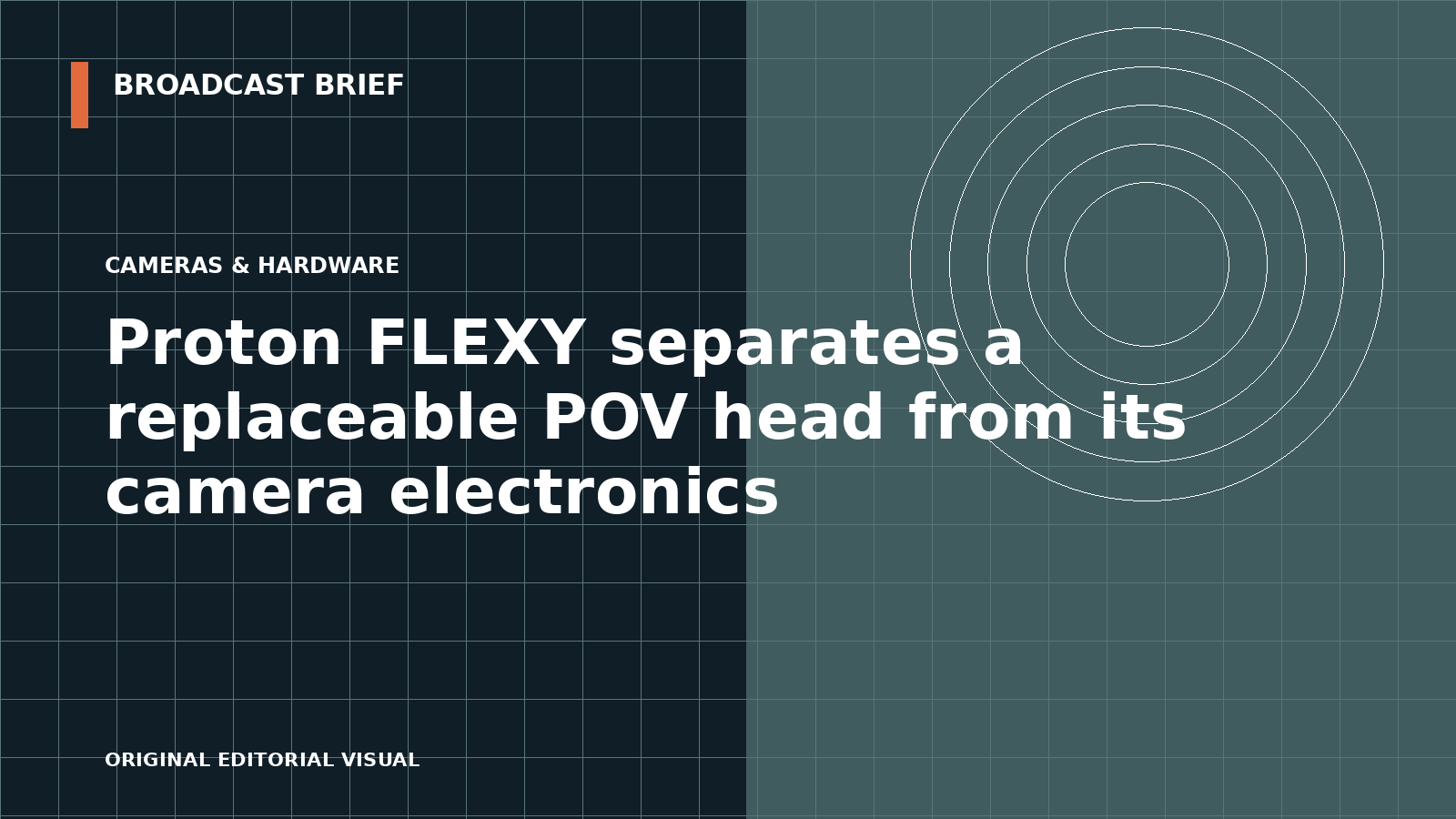 Editorial illustration for Proton FLEXY separates a replaceable POV head from its camera electronics