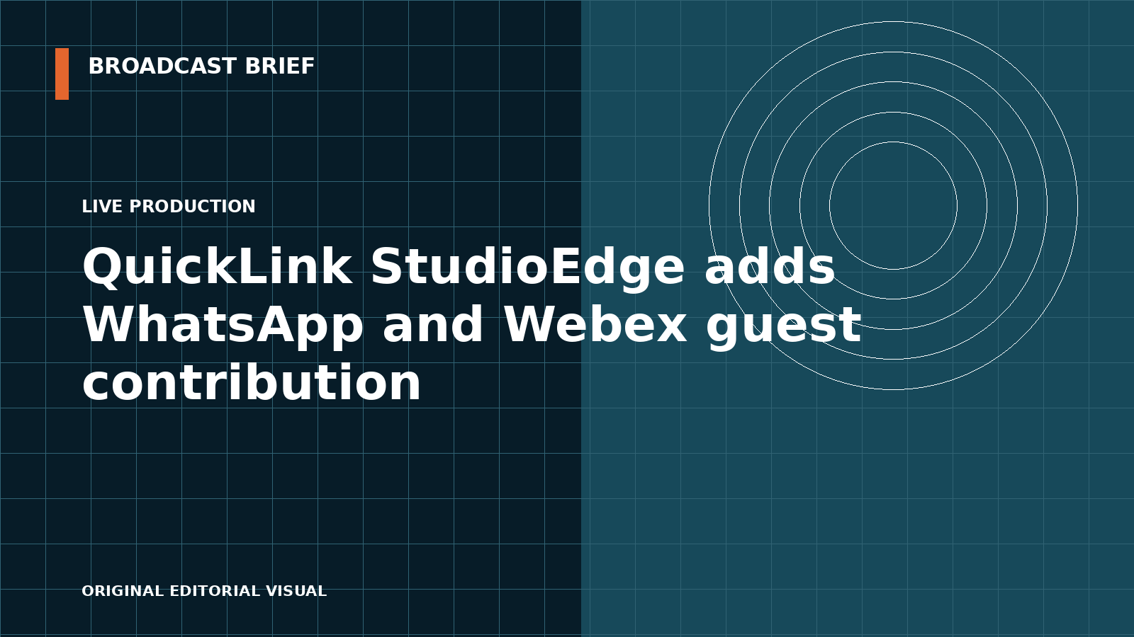 Editorial illustration for QuickLink StudioEdge adds WhatsApp and Webex guest contribution