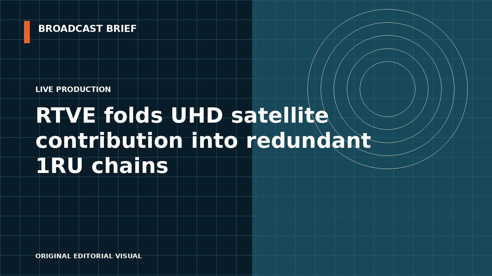 Editorial illustration for RTVE folds UHD satellite contribution into redundant 1RU chains