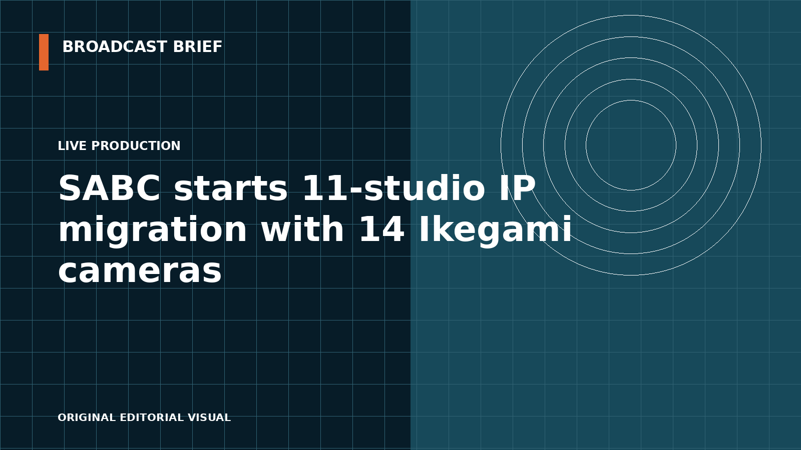 Editorial illustration for SABC starts 11-studio IP migration with 14 Ikegami cameras