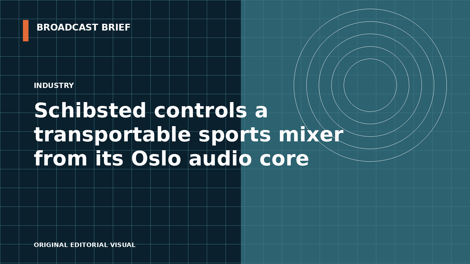 Editorial illustration for Schibsted controls a transportable sports mixer from its Oslo audio core