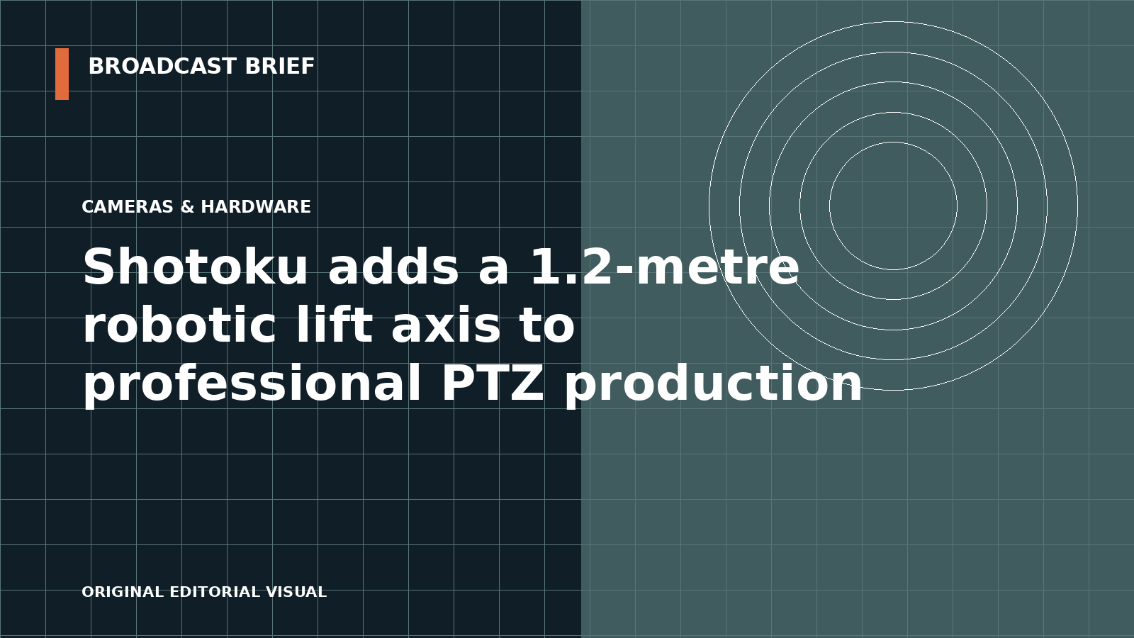 Editorial illustration for Shotoku adds a 1.2-metre robotic lift axis to professional PTZ production