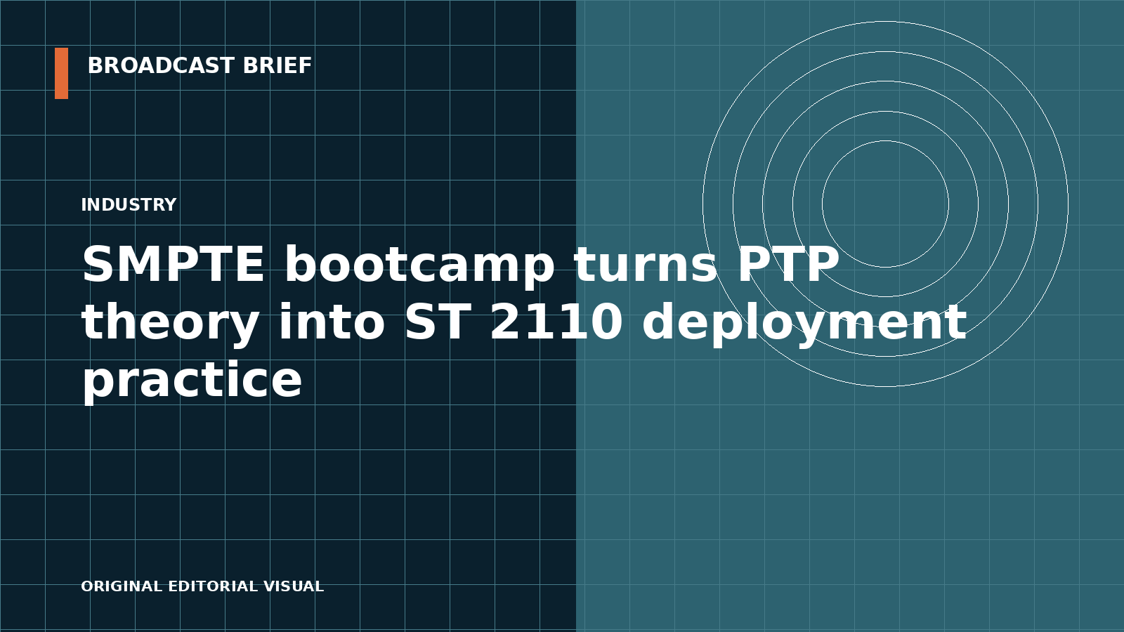 Editorial illustration for SMPTE bootcamp turns PTP theory into ST 2110 deployment practice
