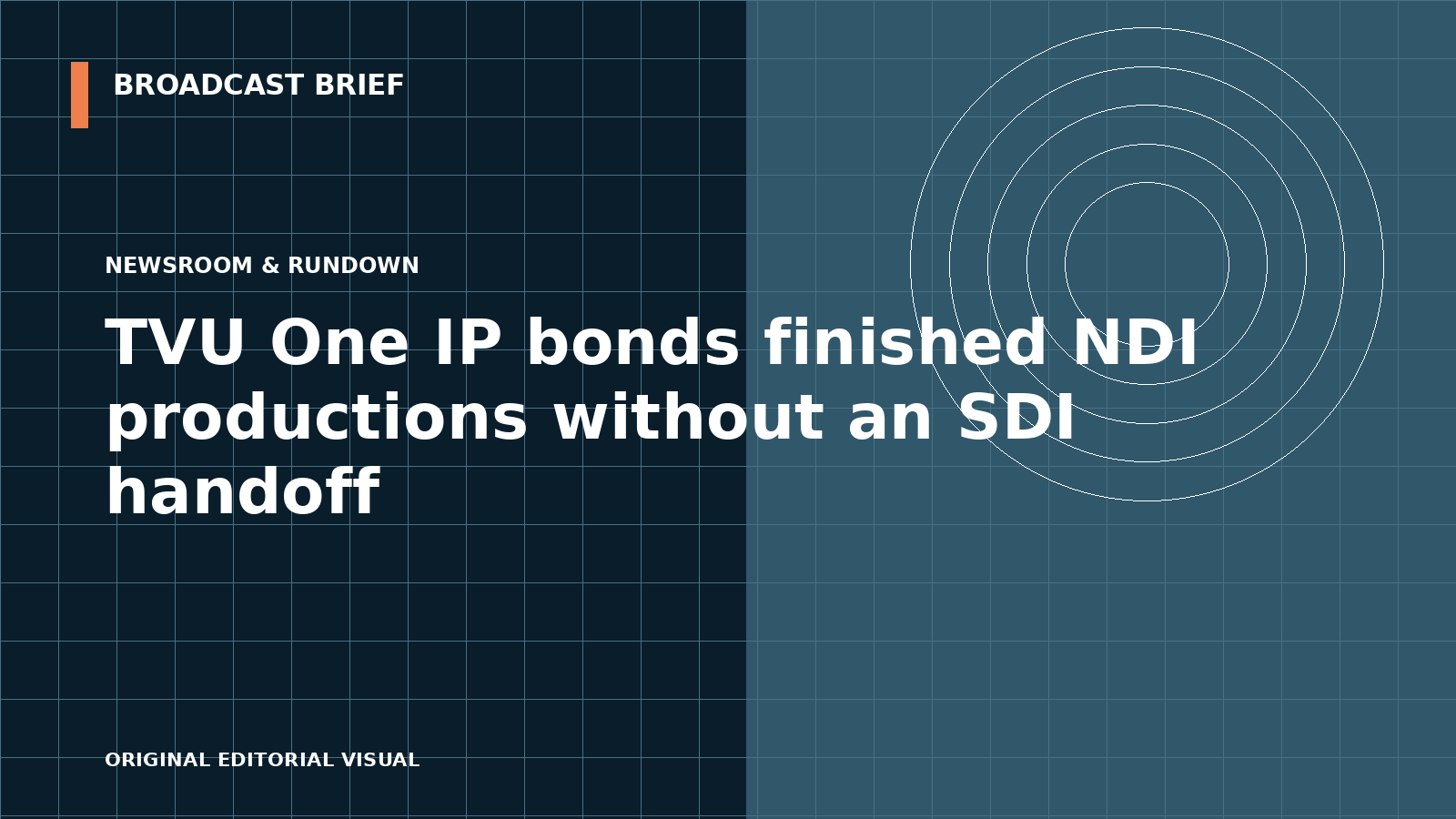 Editorial illustration for TVU One IP bonds finished NDI productions without an SDI handoff