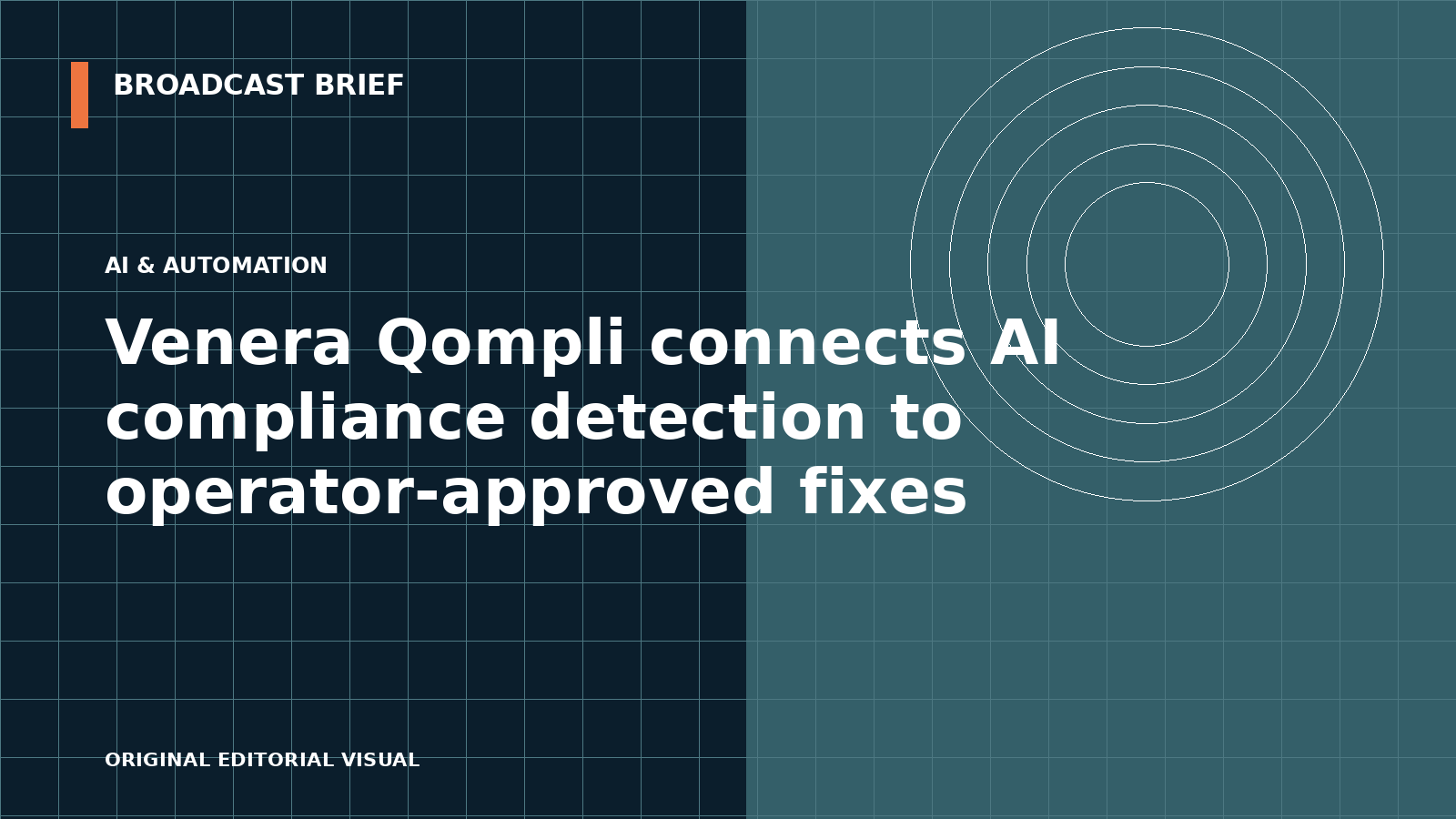 Editorial illustration for Venera Qompli connects AI compliance detection to operator-approved fixes