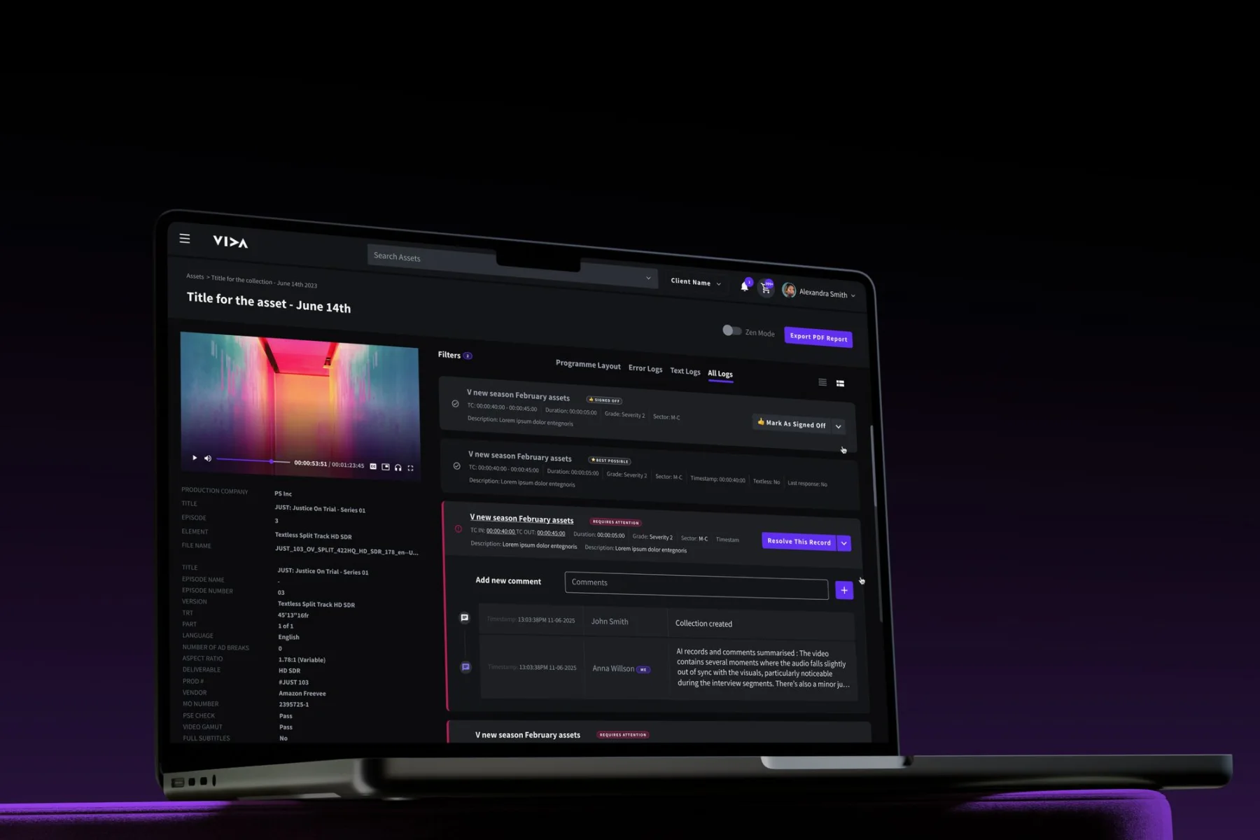 Source image for VIDA brings structured quality-control review into media asset records