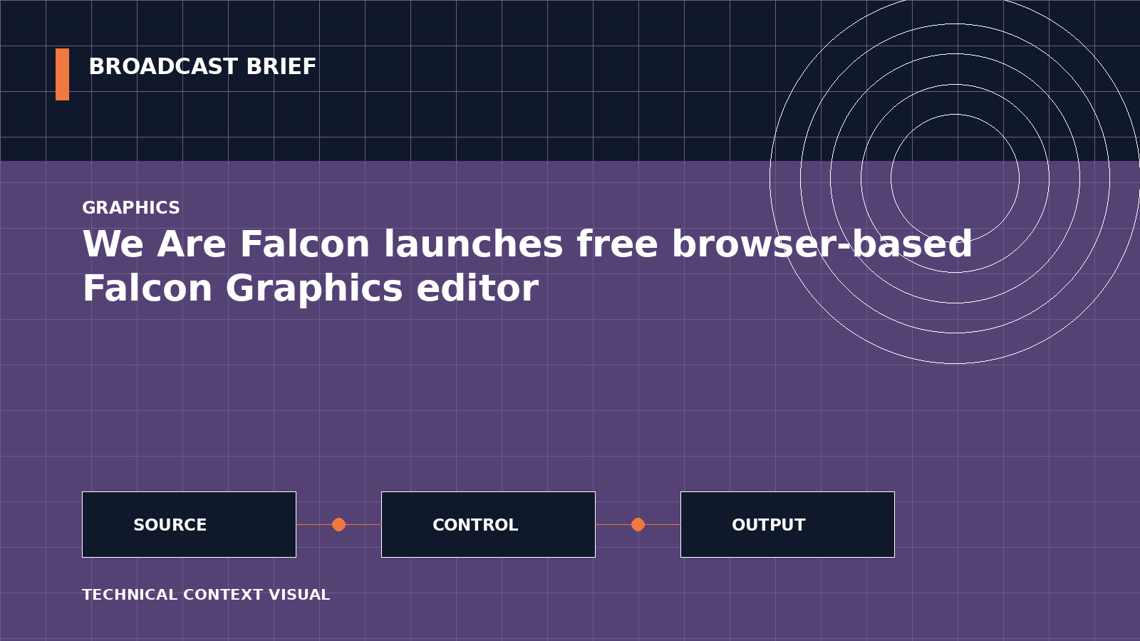 Technical signal-flow illustration for We Are Falcon launches free browser-based Falcon Graphics editor