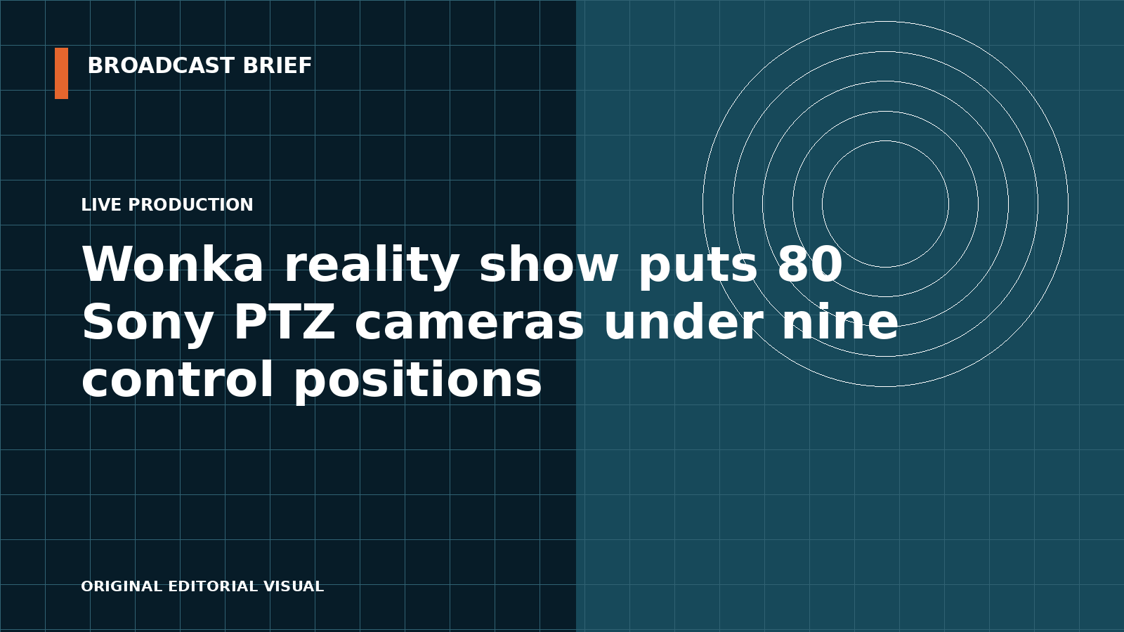 Editorial illustration for Wonka reality show puts 80 Sony PTZ cameras under nine control positions