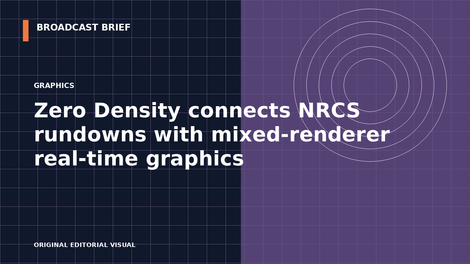 Editorial illustration for Zero Density connects NRCS rundowns with mixed-renderer real-time graphics